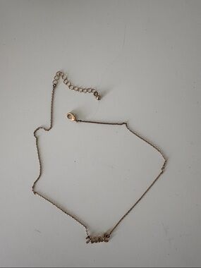 Gold Script Necklace